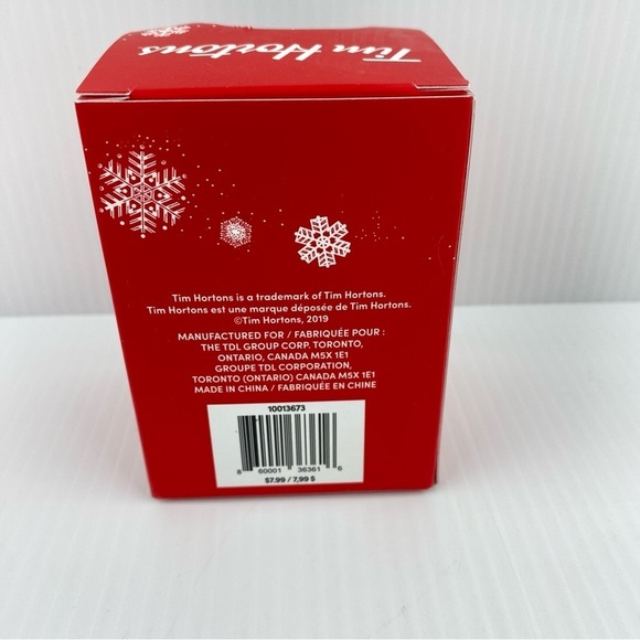 Tim Hortons 2019 Tree Ornament Red and Brown Take Out Cup 3 inches NEW - Picture 4 of 6